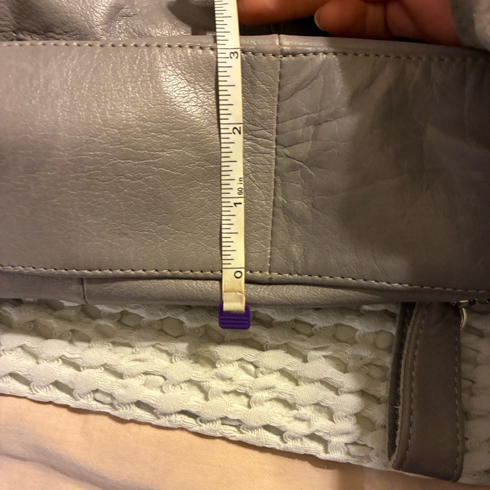 Elegant Day & Mood Gray Leather Backpack - Picture 13 of 15